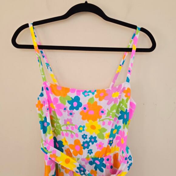 New Show Me Your Mumu Amalfi Coast Midi Dress Floral Linen Petal Women's Size L - Picture 8 of 12